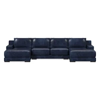 Dalton Leather 3-Piece U-Shaped Chaise Sectional (151") | West Elm