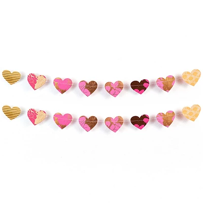 Metallic Cotton Heart Garland | West Elm