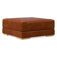 Dalton Leather Ottoman | West Elm