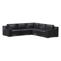 Dalton Leather 3-Piece L-Shaped Sectional (109"–119") | West Elm