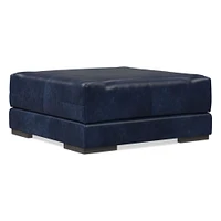 Dalton Leather Ottoman | West Elm