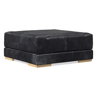 Dalton Leather Ottoman | West Elm