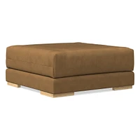 Dalton Leather Ottoman | West Elm