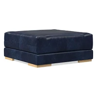 Dalton Leather Ottoman | West Elm