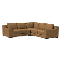 Dalton Leather 3-Piece L-Shaped Sectional (109"–119") | West Elm