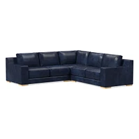 Dalton Leather 3-Piece L-Shaped Sectional (109"–119") | West Elm