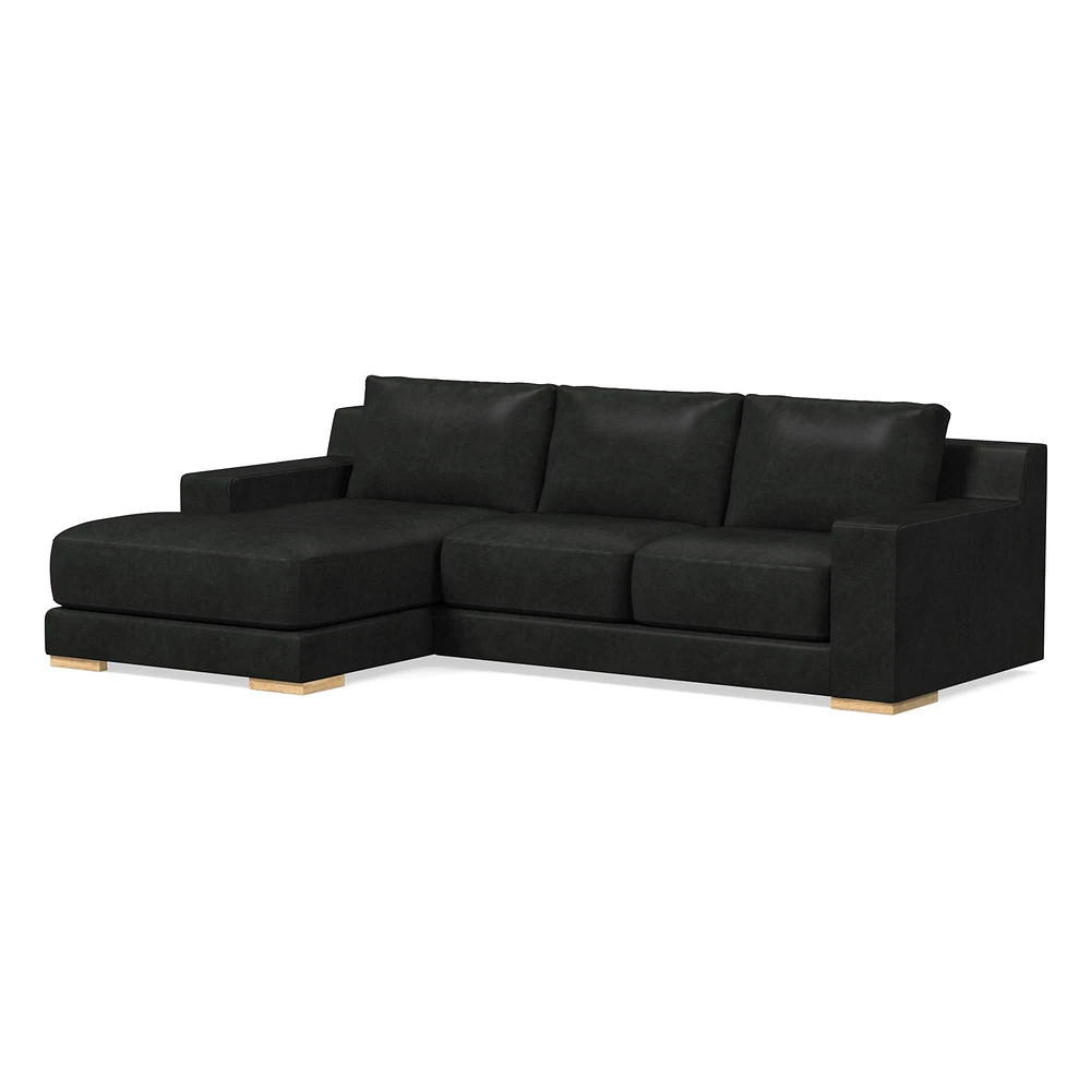 Dalton Leather 2-Piece Chaise Sectional (111"–121") | West Elm