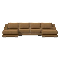 Dalton Leather 3-Piece U-Shaped Chaise Sectional (151") | West Elm