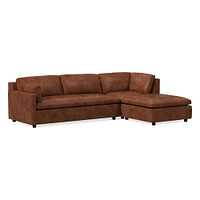 Marin Leather 3-Piece Ottoman Sectional (114") | West Elm