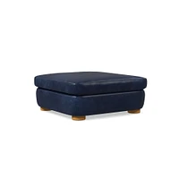 Leroy Leather Ottoman | West Elm