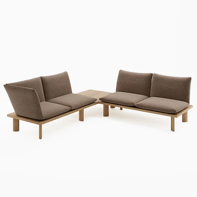 Boardwalk Corner Sectional w/ Table | West Elm