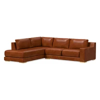 Dalton Leather 2-Piece Bumper Chaise Sectional (109"–119") | West Elm