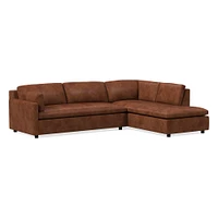 Marin Leather 2-Piece Bumper Chaise Sectional (114") | West Elm