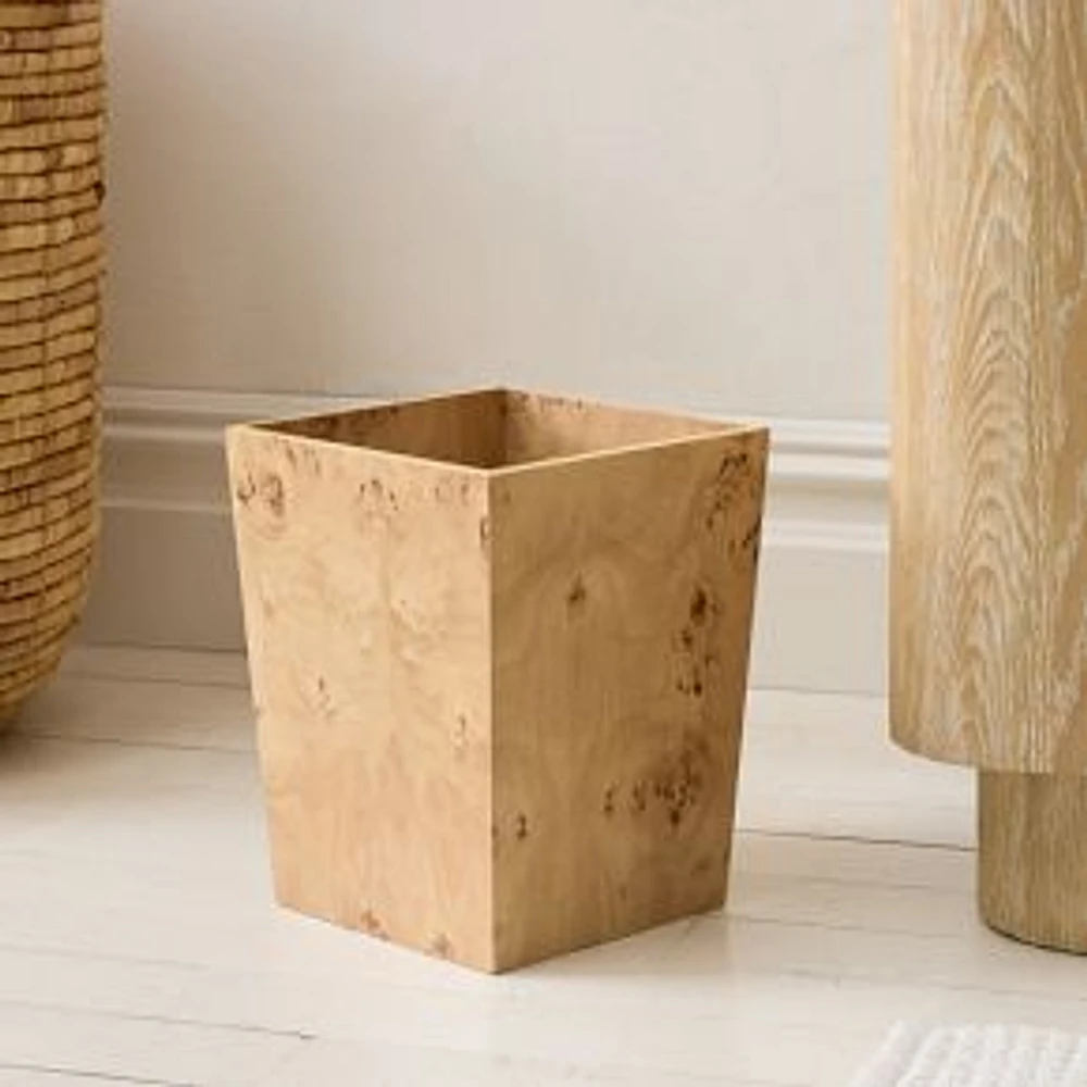 Burl wood Waste Bin