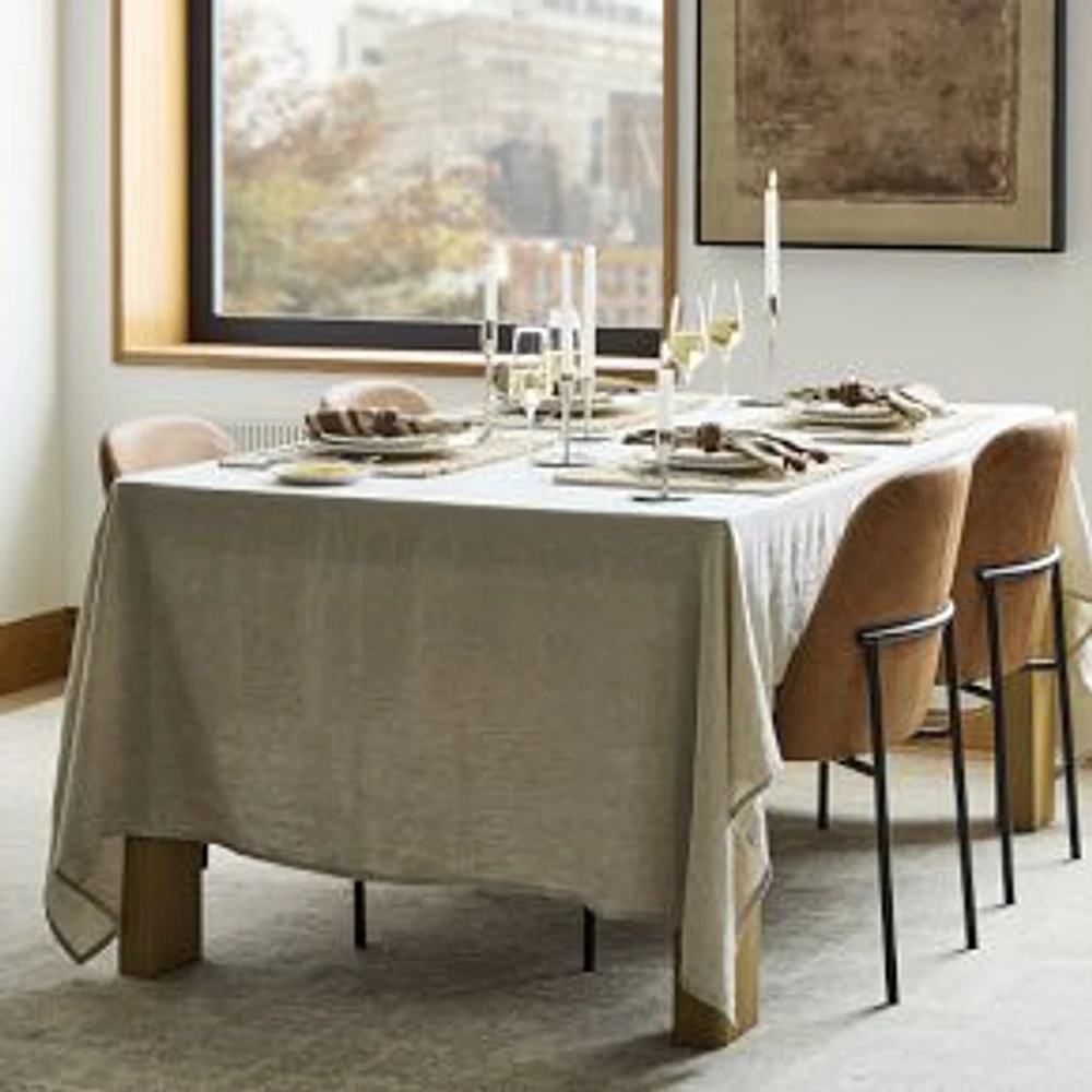 Euro Linen Tablecloth, Natural Flax