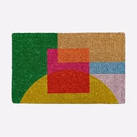 Half Moon Layered Blocks Doormat, 18x30, Multi