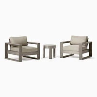 Portside Outdoor Lounge Chairs & Round Side Table Set | West Elm