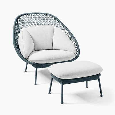 Paradise Outdoor Lounge Chair & Ottoman Set | West Elm