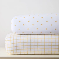 Painterly Grid & Shadow Dot Crib Sheet Bundle | West Elm