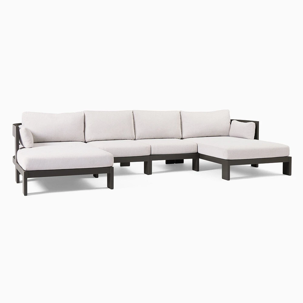 Caldera Aluminum Outdoor 4-Piece U-Shaped Sectional (137") | West Elm