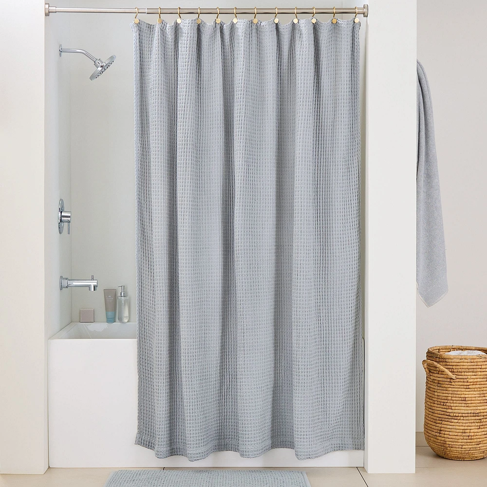 Plush Waffle Shower Curtain | West Elm