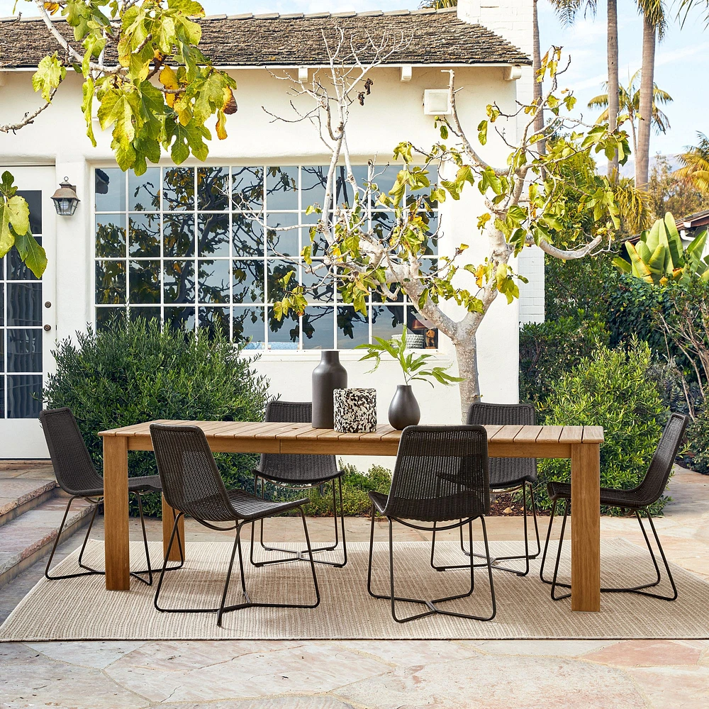 Playa Outdoor Expandable Dining Table (67.5"–90") & Slope Chairs Set | West Elm