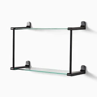 Mid-Century Contour Double Glass Bathroom Shelf | West Elm