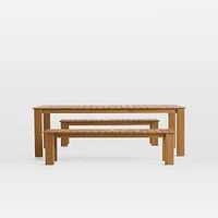 Playa Outdoor Expandable Dining Table (67.5"–90") & Benches Set | West Elm