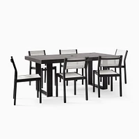 Portside Aluminum Outdoor Dining Table (72") & Textilene Dining Chairs Set | West Elm