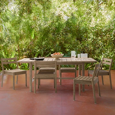 Hargrove Outdoor Expandable Dining Table (79"–109") & Dining Chairs Set | West Elm