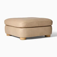 Leroy Leather Ottoman | West Elm