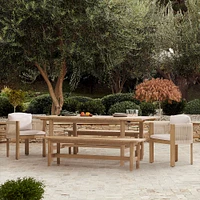 Hargrove Outdoor Expandable Dining Table, Benches & Porto Chairs Set | West Elm