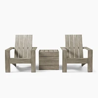 Portside Outdoor Adirondack Chairs & Umbrella Holder Side Table Set | West Elm