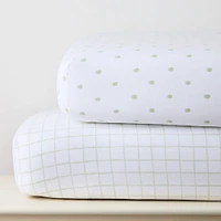 Painterly Grid & Shadow Dot Crib Sheet Bundle | West Elm