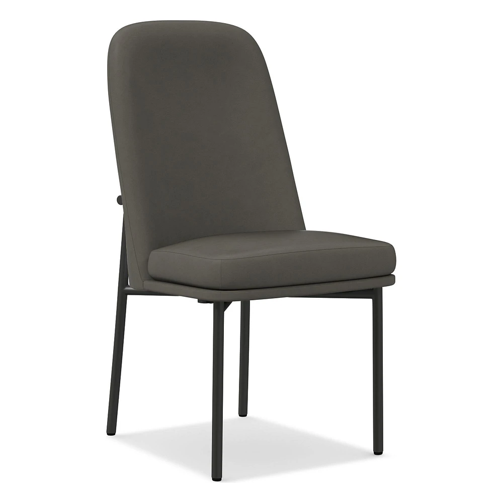 Jack Metal Frame High Back Leather Dining Chair | West Elm