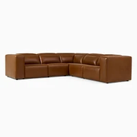 Leo Motion Reclining Leather 5-Piece L-Shaped Sectional (119") | West Elm