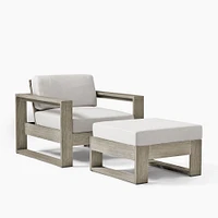 Portside Wood Outdoor Lounge Chair & Ottoman Set | West Elm