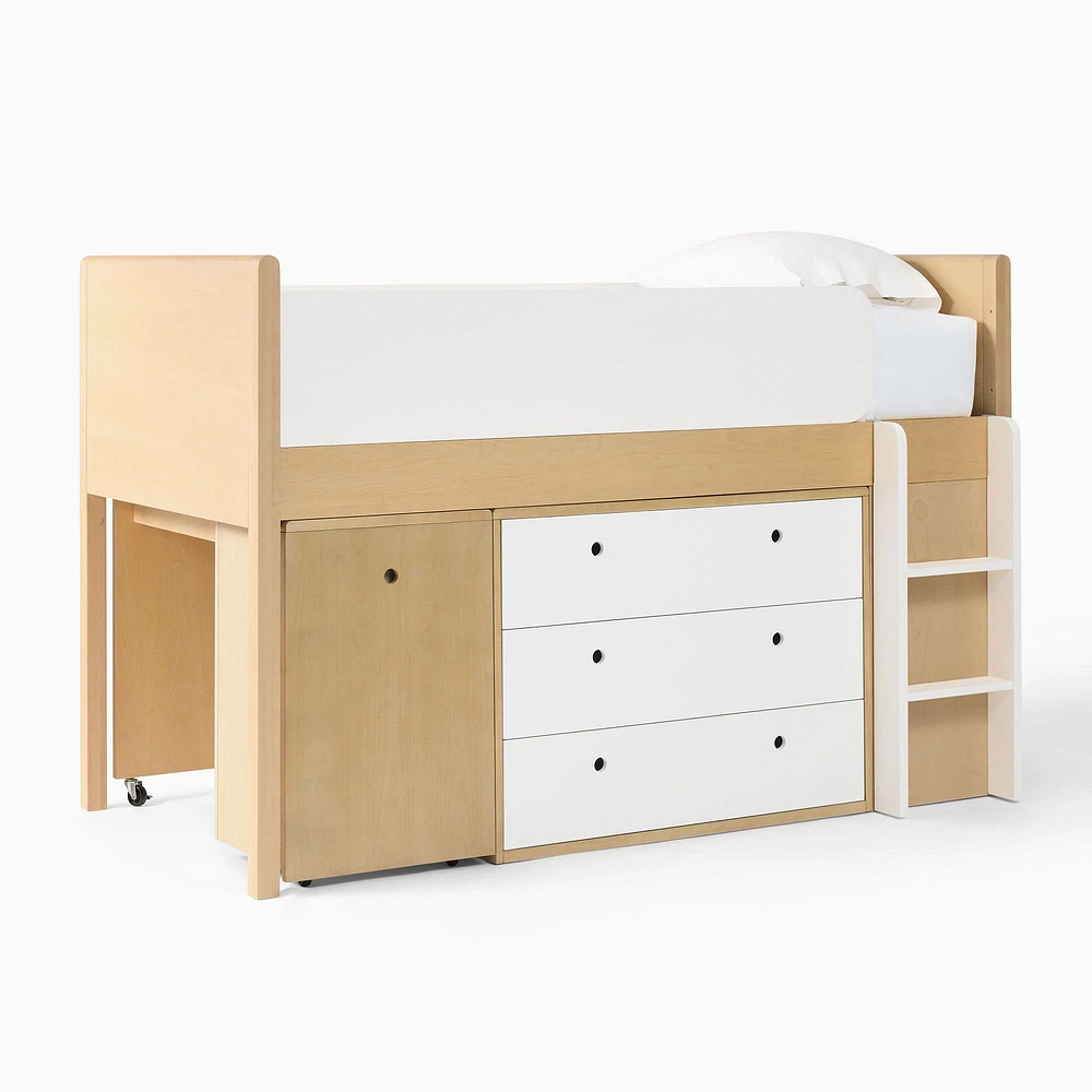 Ziggy Low Loft Bed w/ Desk & Dresser | West Elm