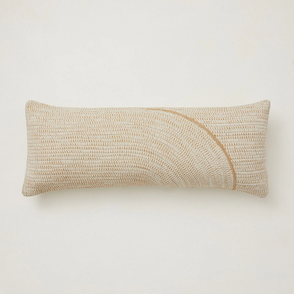 Outdoor Woven Arches Pillow, 20"x20", Natural