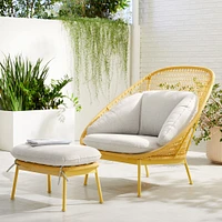 Paradise Outdoor Lounge Chair & Ottoman Set | West Elm