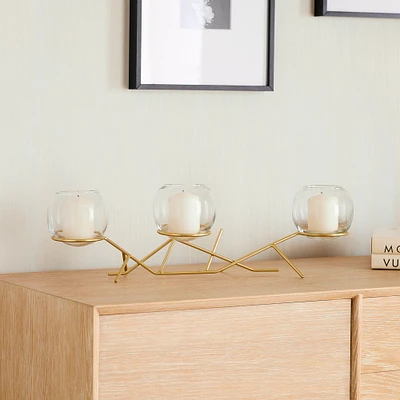 3-Piece Glass Globe Candleholder | West Elm