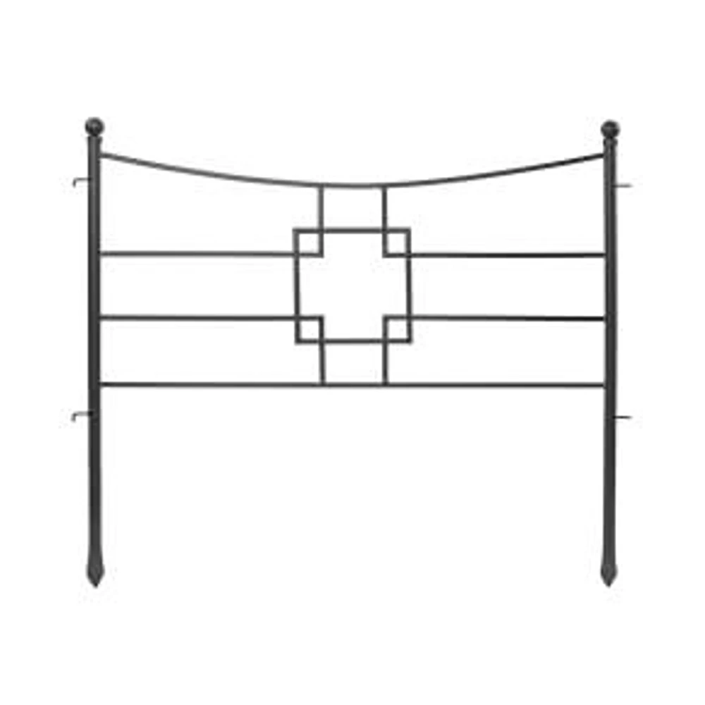 Square Fence, Wrought Iron, 36"W x 1.5"D x 31.5"H, Graphite, Set of 4