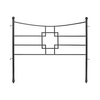 Square Fence, Wrought Iron, 36"W x 1.5"D x 31.5"H, Graphite, Set of 4