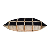 Leah Singh GRID PILLOW  REVERSIBLE BLACK + TAN