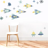 Mej Mej Galaxy Rocket Peel & Stick Wall Decals | West Elm