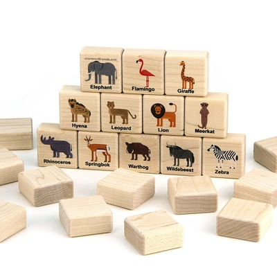 Everwood Friends African Safari Animals Wooden Matching Game | West Elm