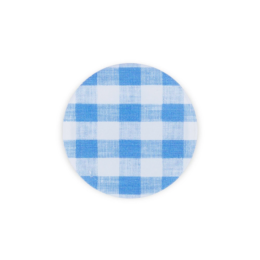 Proper Table Mack Gingham Coaster (Set of 4) - Blue | West Elm