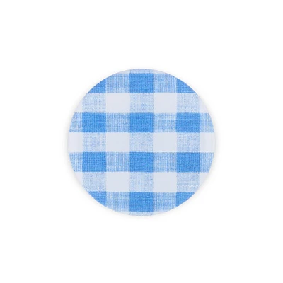 Proper Table Mack Gingham Coaster (Set of 4) - Blue | West Elm