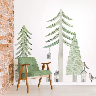 Mej Mej Pine Forest Peel & Stick Wall Decals | West Elm