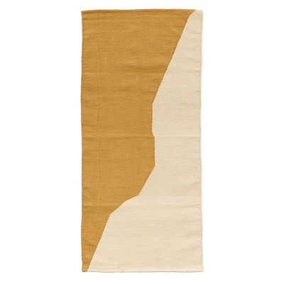 Tantuvi Ochre Wave Shuttle Cotton Bath & Kitchen Rug | West Elm